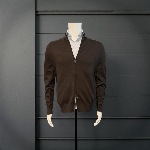 Full Zip cardigan, Brun - Connoisseur - cph.dk