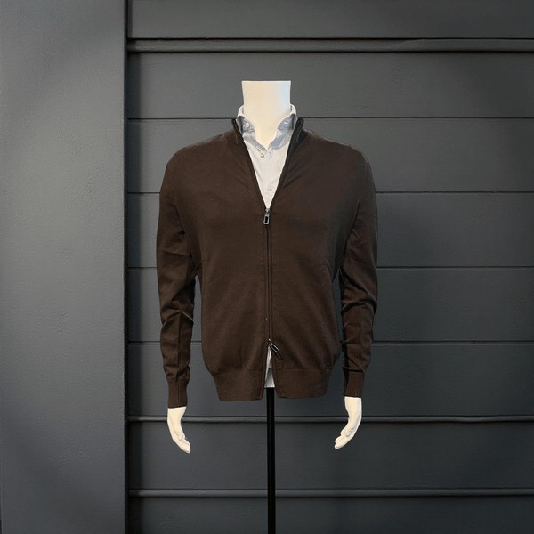 Full Zip cardigan, Brun - Connoisseur - cph.dk