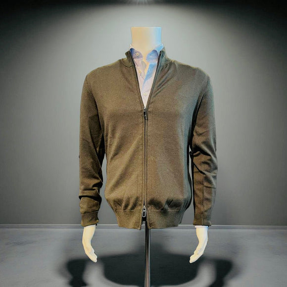 Full Zip cardigan, Olivegreen - Connoisseur - cph.dk