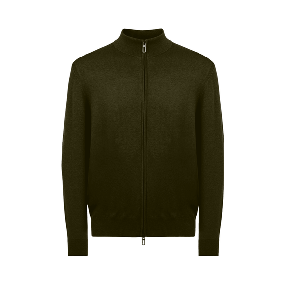 Full Zip cardigan, Olivegreen - Connoisseur - cph.dk