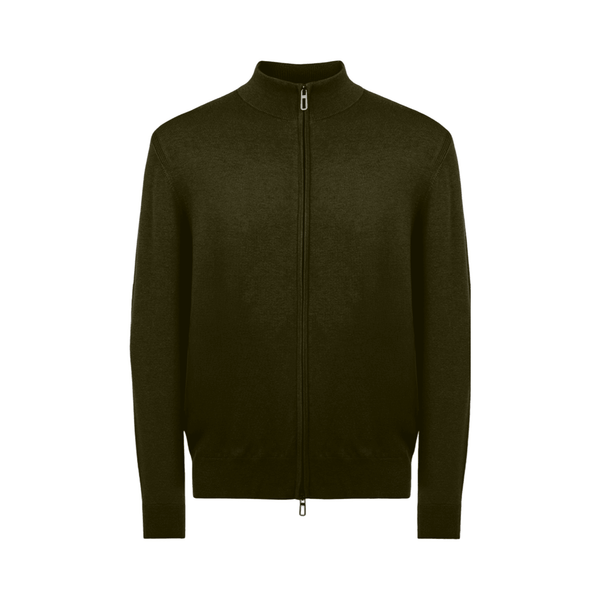 Full Zip cardigan, Olivegreen - Connoisseur - cph.dk