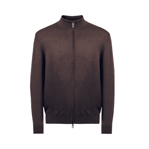 Full Zip cardigan, Brun - Connoisseur - cph.dk