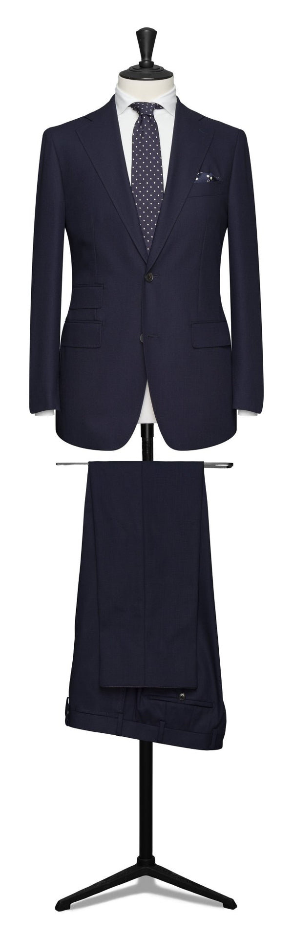 MTM Jakkesæt Loro Piana basketweave 100% uld (TVR007 Navyblå) - Connoisseur - cph.dk