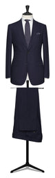 MTM Jakkesæt Loro Piana basketweave 100% uld (TVR007 Navyblå) - Connoisseur - cph.dk